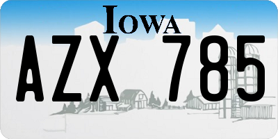 IA license plate AZX785