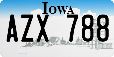 IA license plate AZX788