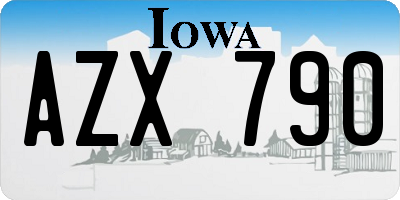 IA license plate AZX790