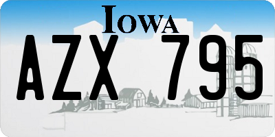 IA license plate AZX795