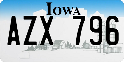 IA license plate AZX796