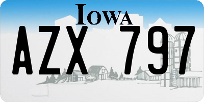 IA license plate AZX797