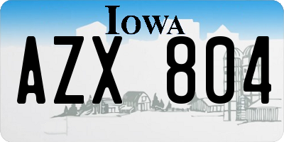 IA license plate AZX804