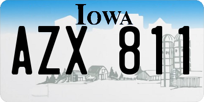 IA license plate AZX811