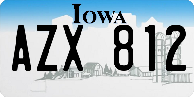 IA license plate AZX812