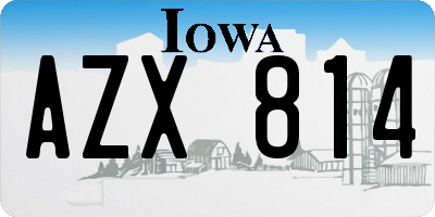IA license plate AZX814