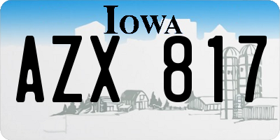 IA license plate AZX817