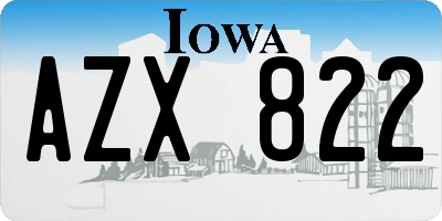 IA license plate AZX822