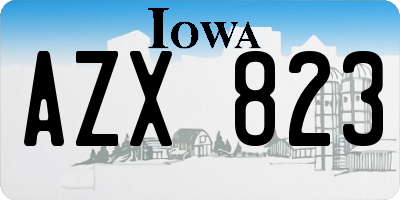 IA license plate AZX823