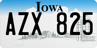 IA license plate AZX825