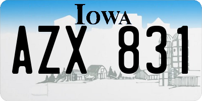 IA license plate AZX831