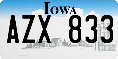 IA license plate AZX833