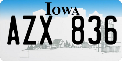 IA license plate AZX836