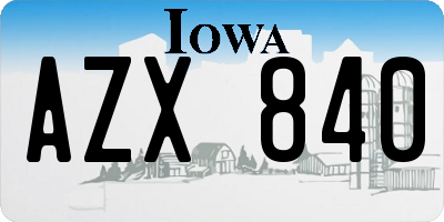 IA license plate AZX840