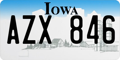 IA license plate AZX846