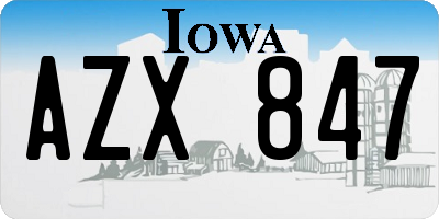 IA license plate AZX847
