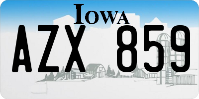 IA license plate AZX859