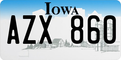 IA license plate AZX860