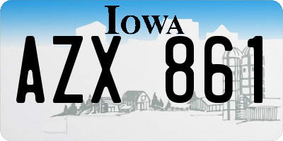 IA license plate AZX861