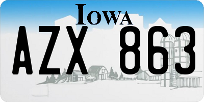 IA license plate AZX863