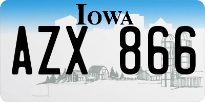IA license plate AZX866
