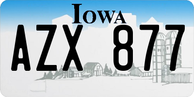 IA license plate AZX877