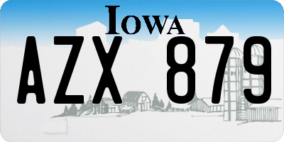 IA license plate AZX879