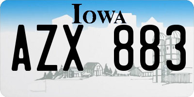 IA license plate AZX883