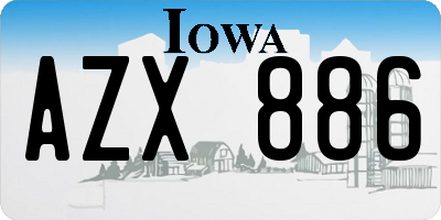 IA license plate AZX886