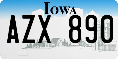IA license plate AZX890