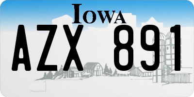 IA license plate AZX891