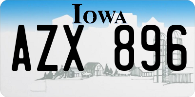 IA license plate AZX896
