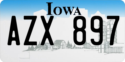 IA license plate AZX897