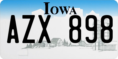 IA license plate AZX898