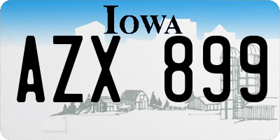 IA license plate AZX899