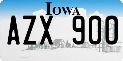 IA license plate AZX900