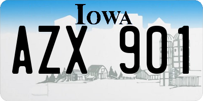IA license plate AZX901
