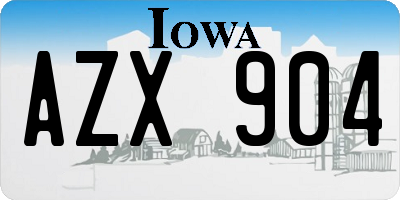 IA license plate AZX904