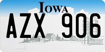 IA license plate AZX906