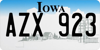 IA license plate AZX923