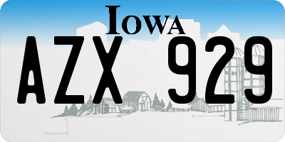IA license plate AZX929
