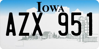 IA license plate AZX951