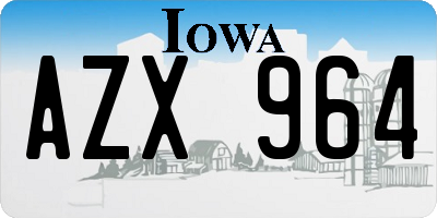 IA license plate AZX964