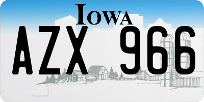 IA license plate AZX966