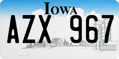 IA license plate AZX967