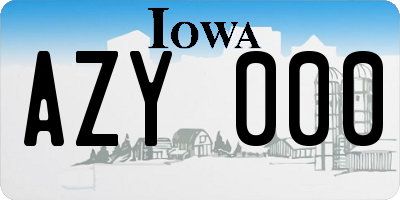 IA license plate AZY000