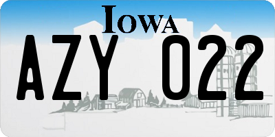 IA license plate AZY022