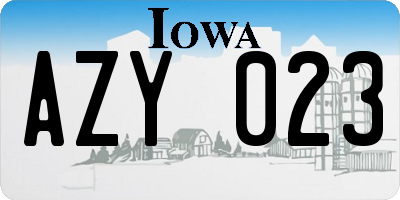 IA license plate AZY023
