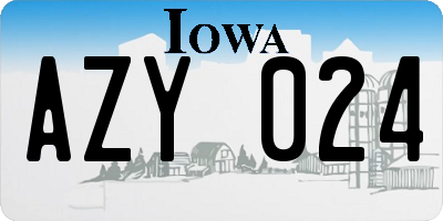 IA license plate AZY024