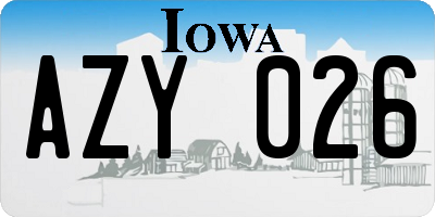 IA license plate AZY026